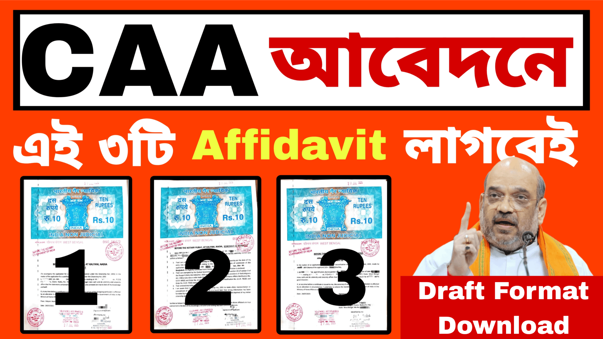 CAA Affidavit Format 2025
